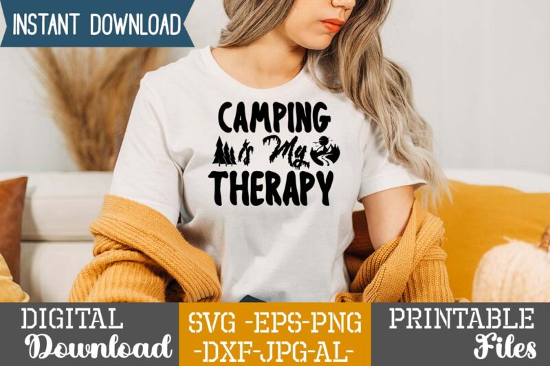 Camping Is My Therapy svg vector for t-shirt
