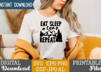 Eat Sleep Camp Repeat T-SHIRT Design