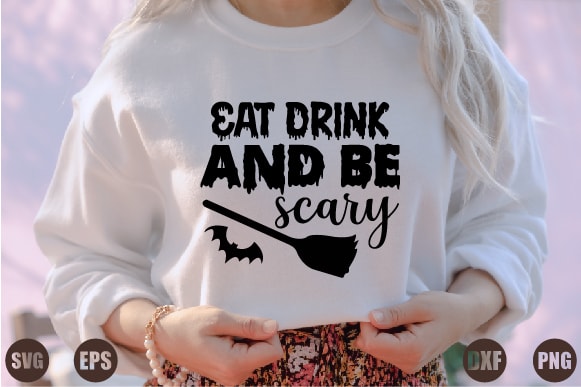 Eat drink and be scary vector clipart