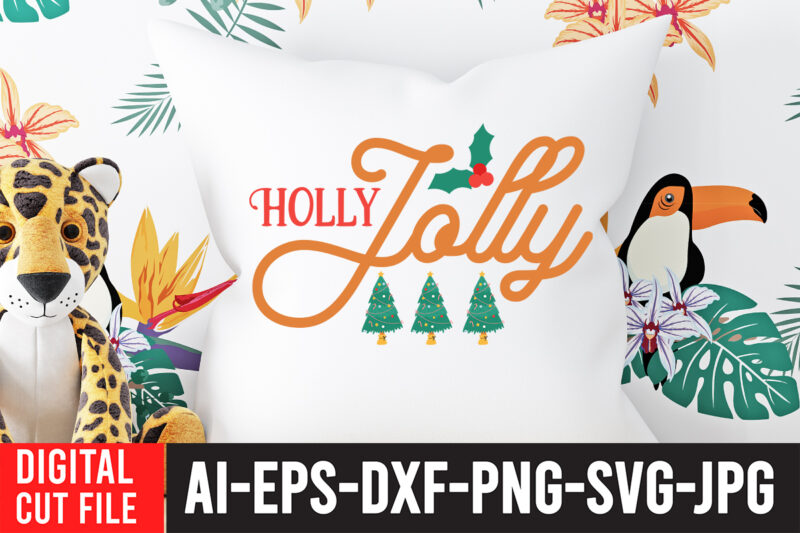 Holly Jolly T-Shirt Design ,Holly Jolly SVG Cut File , Christmas svg bundle, grinch svg, grinch face svg, grinch mask, grinch baby, dxf, png, santa, shirt, Cricut, cut file, hand