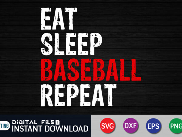 Eat sleep baseball repeat vector illustration