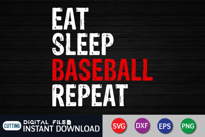 Eat Sleep Baseball Repeat vector illustration