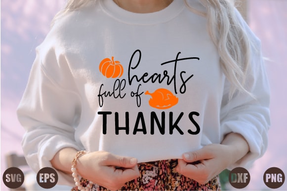 Hearts full of thanks graphic t shirt