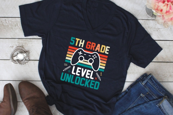 Back to School T-shirt Design Bundle, Gamer Kids Back to School T-Shirts, Level Unlocked Back to School T-shirt Design