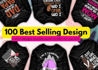 100 best selling T-shirt design svg png eps, best multi niche vector shirt