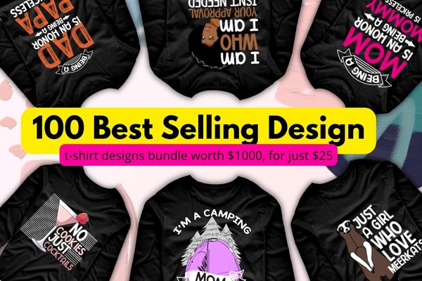 100 best selling t-shirt design svg png eps, best multi niche vector shirt