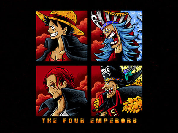 Four emperor color t shirt graphic design