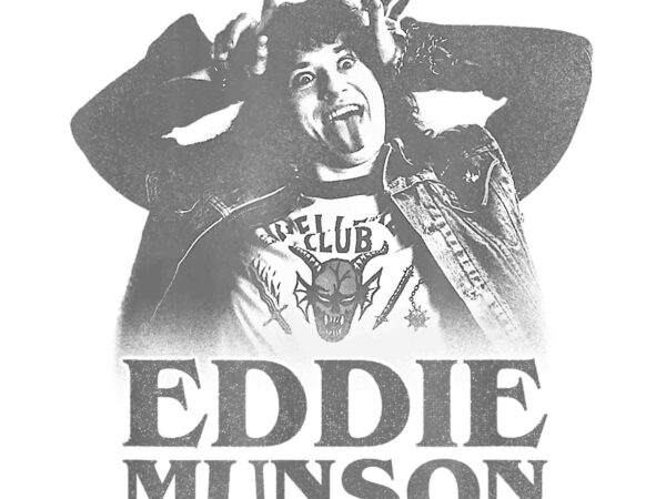 Stranger things 4 eddie munson demon horns png, stranger things 4 png, eddie munson png t shirt template vector