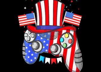 Controller 4th of July Gamer Png, Video games Flag Png, Game 4th Of July Png, Game Flag USA Png t shirt vector file