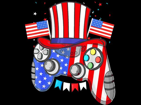 Controller 4th of july gamer png, video games flag png, game 4th of july png, game flag usa png t shirt vector file