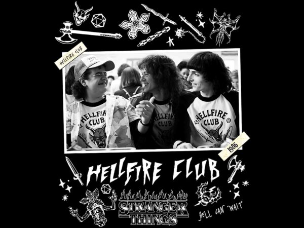 Stranger things 4 hellfire club yearbook group photo png, stranger things 4 png, eddie munson png, eddie munson hellfire club t shirt template vector