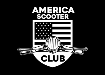 AMERICA SCOOTER CLUB t shirt vector