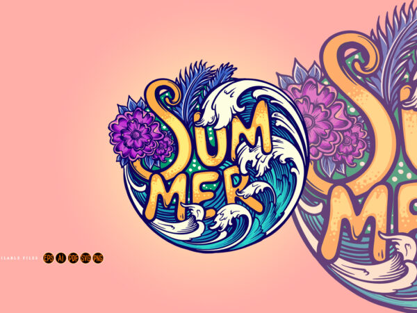 Happy summer tropical beach vacation illustrations graphic t shirt Happy summer tropical beach vacation illustrations graphic t shirt