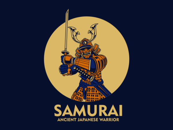 Blue samurai t shirt template