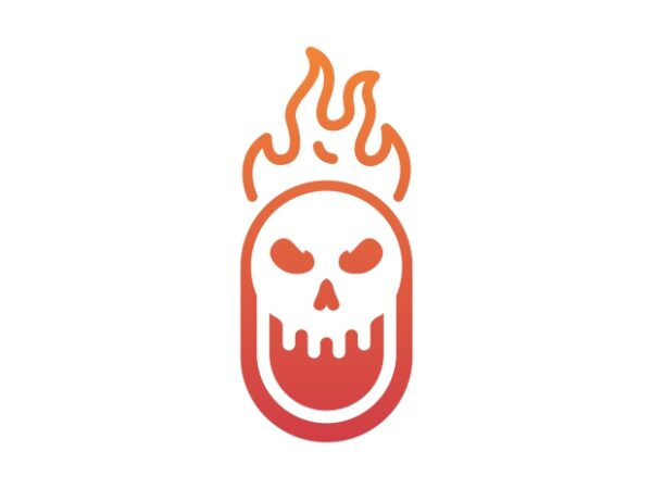 Death fire skull 2 t shirt vector illustration