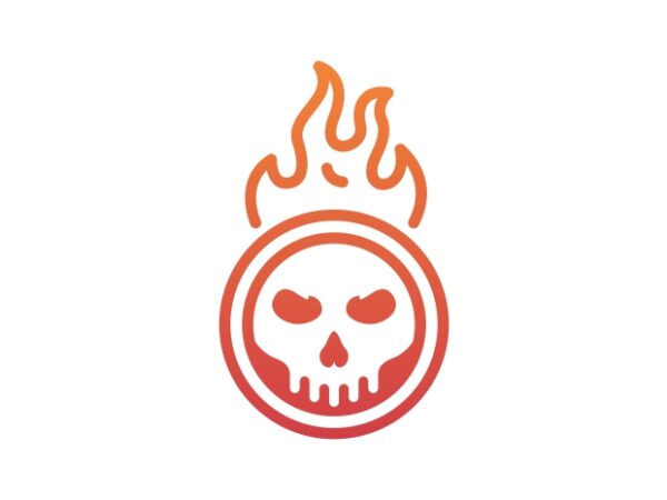 Death fire skull 1 t shirt vector illustration