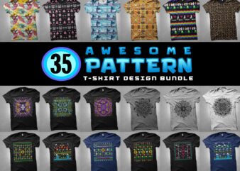 awesome pattern tshirt design bundles