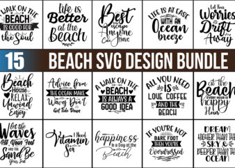 Beach SVG Bundle File t shirt template