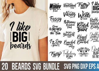 Beards SVG Bundle File t shirt template