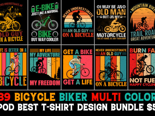 Bicycle biker t-shirt design bundle Bicycle biker t-shirt design bundle