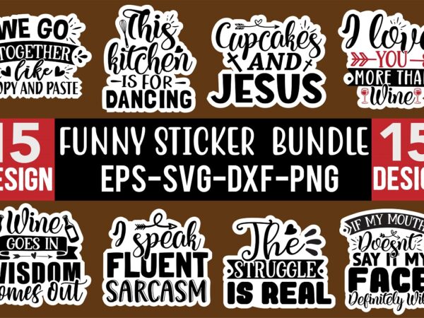 Funny stickers design bundle