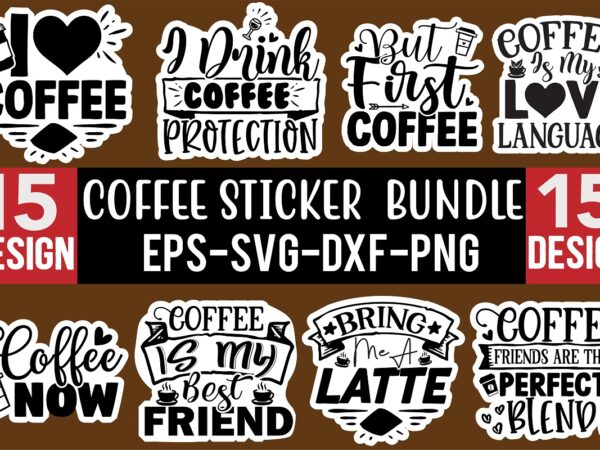 Coffee sticker design bundle