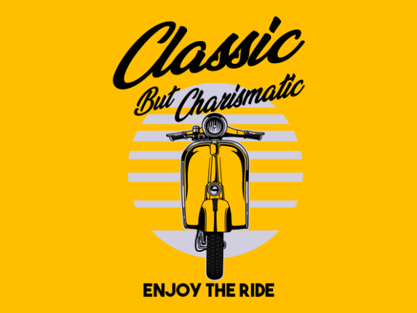 Charismatic scooter t shirt vector file