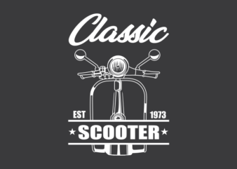 CLASSIC SCOOTER BLACK AND WHITE