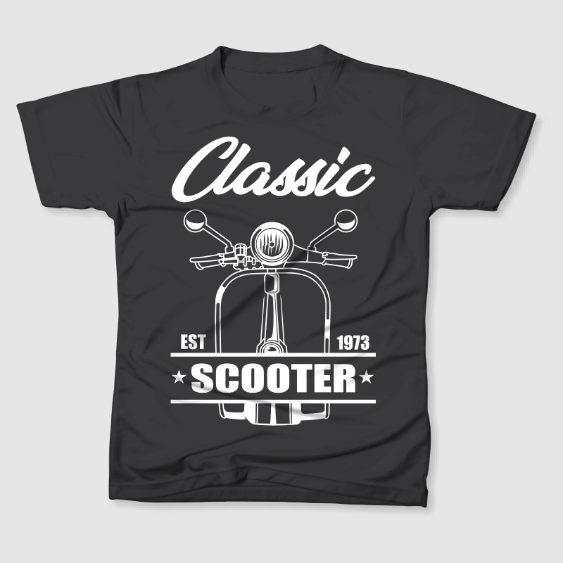 CLASSIC SCOOTER BLACK AND WHITE