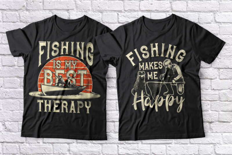 Fishman Layered Font and Editable T-shirt designs