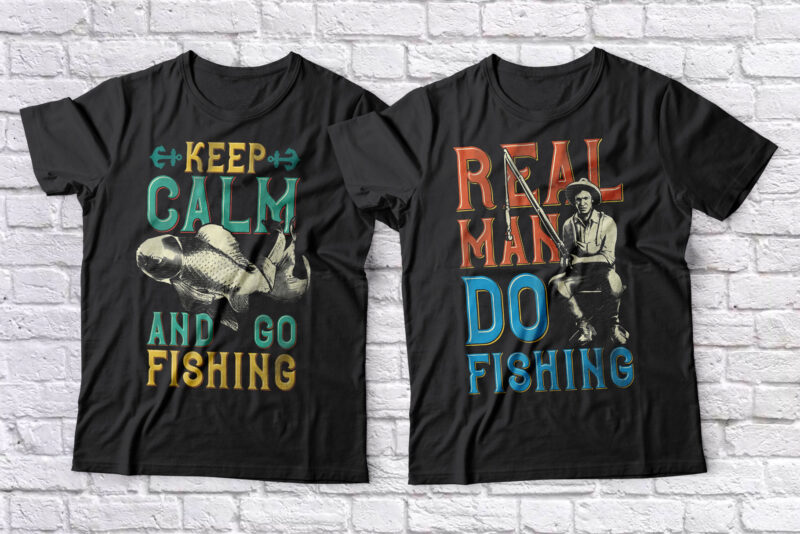 Fishman Layered Font and Editable T-shirt designs