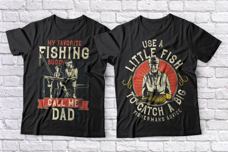 Fishman Layered Font and Editable T-shirt designs