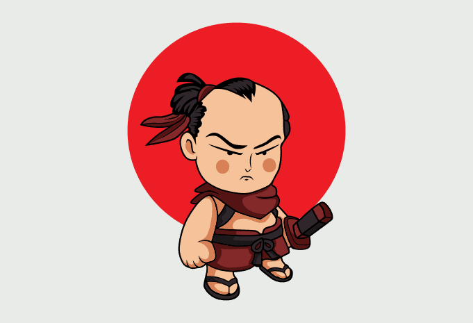 CUTE SAMURAI CARTOON - Buy t-shirt designs CUTE SAMURAI CARTOON - Buy t-shirt designs