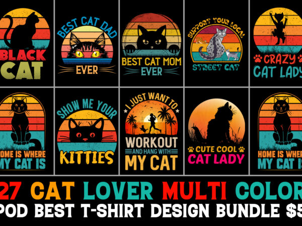 Cat t-shirt design bundle