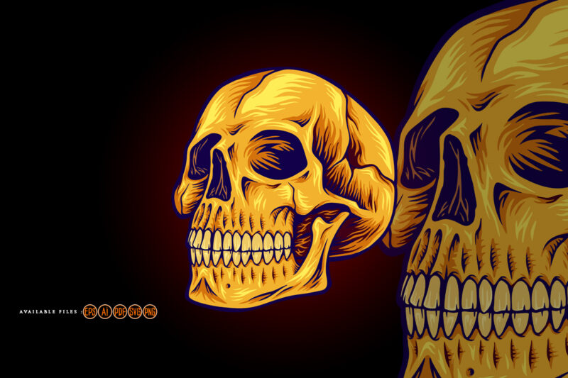 Classic skull head logo mascot illustrations