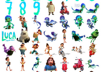 Luca Disney Clipart IMAGES png, Instant Download FILE IMAGES, luca Characters clipart png Transparent Background