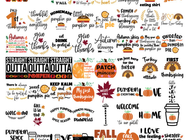 Bundle 120 Fall Designs, Autumn Svg, Fall Cut File Autumn, Cut File Fall  Sayings Svg, Thanksgiving Svg, Fall Quotes Svg, Fall Vector 1025621346 -  Buy t-shirt designs