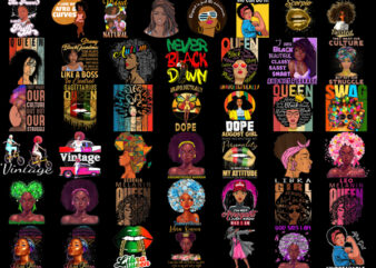 Bundle 170 FIle Black Queen Bundle Png, Afro Woman Clipart, Black Girl Magic, Birthday, Afro Lady, Black Melanin, Digital Downloads PNG t shirt template