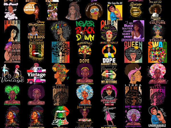 Bundle 170 file black queen bundle png, afro woman clipart, black girl magic, birthday, afro lady, black melanin, digital downloads png t shirt template
