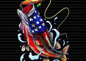 Fish American Flag Dad Father Fourth Of July Png, Bass Fishing Png, Fishing 4th Of July Png, Fish American Flag Png