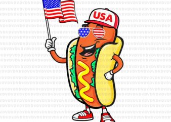 Patriotic Hot Dog American Flag USA Png, Funny 4th Of July Fourth Png, Hot Dog Flag Png, Hot Dog 4th Of July Png, Hot Dog Png t shirt illustration