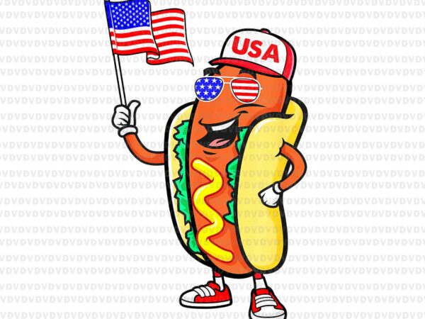 Patriotic hot dog american flag usa png, funny 4th of july fourth png, hot dog flag png, hot dog 4th of july png, hot dog png t shirt illustration