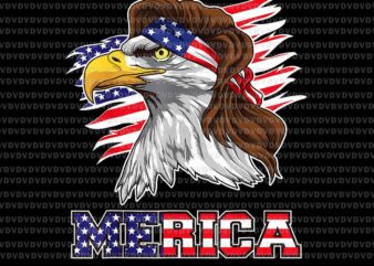Merica Eagle Mullet 4th of July American Flag Stars Stripes Png, Merica Eagle Mullet Png, Eagle Flag Png, 4th Of July Png