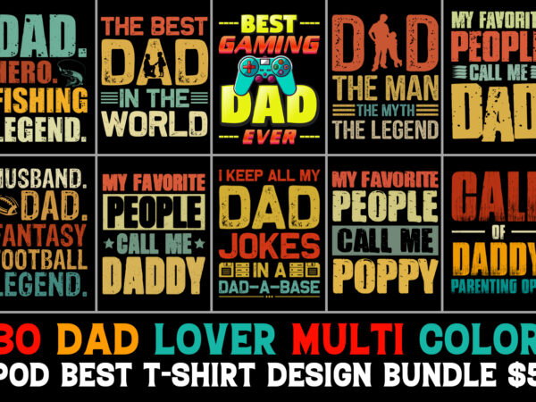 Dad father papa t-shirt design bundle