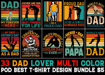 Dad Father Papa T-Shirt Design Bundle