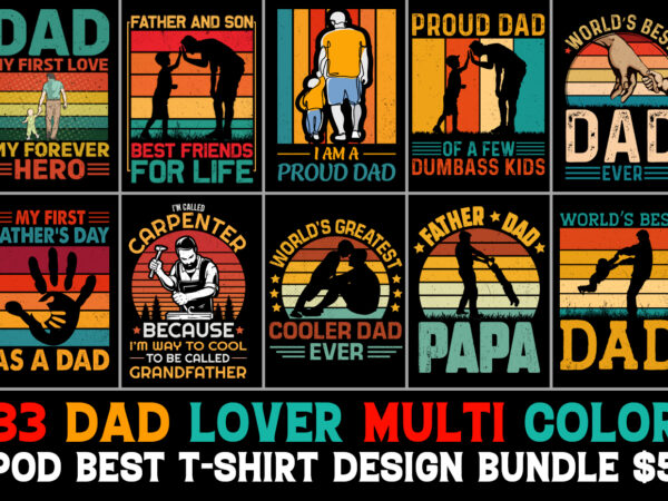 Dad father papa t-shirt design bundle