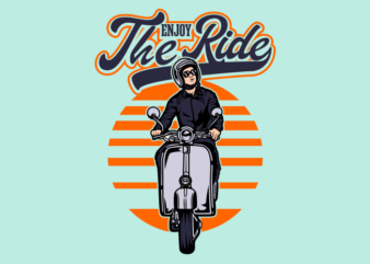 ENJOY THE SCOOTER RIDE vector clipart