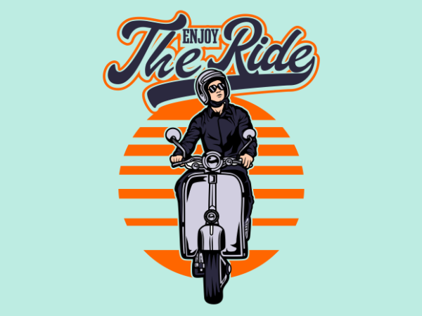 Enjoy the scooter ride vector clipart