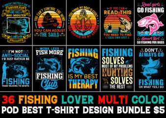 Fishing T-Shirt Design Bundle