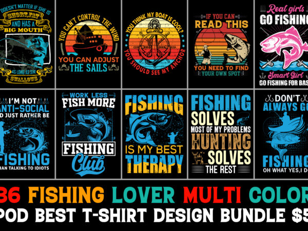 Fishing t-shirt design bundle